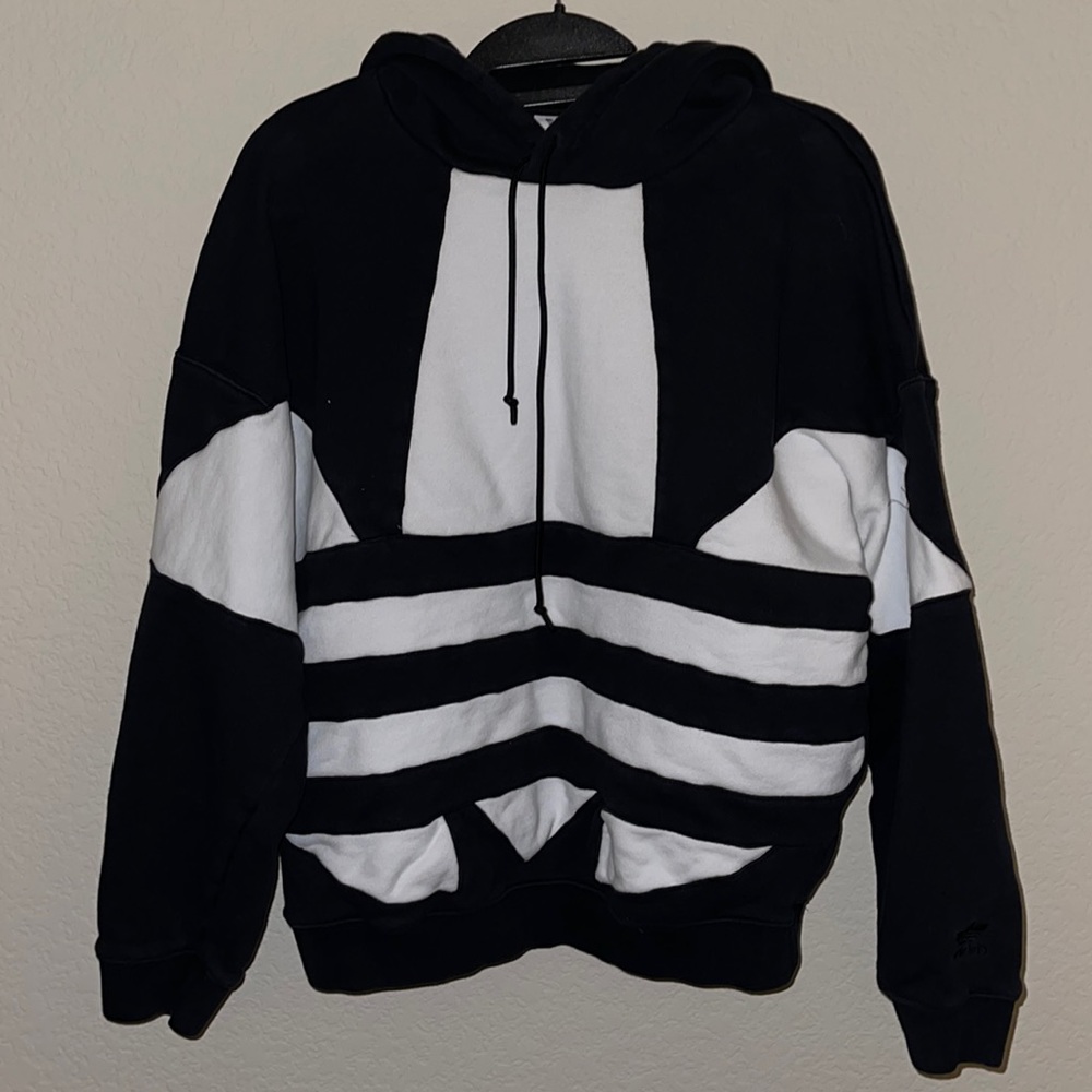 Adidas Originals Cropped Large Logo Terry Hoodie